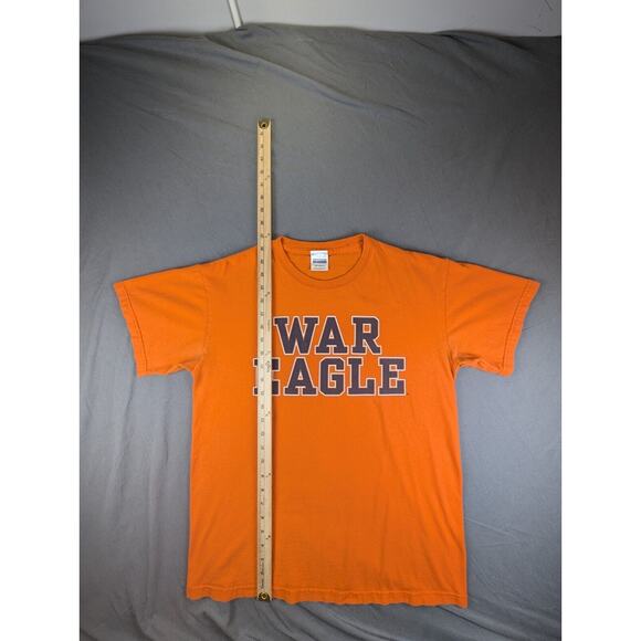 Auburn War Eagle T-Shirt Medium Men's Short Sleeve Cotton Orange Tee Pro Weight - Picture 5 of 9